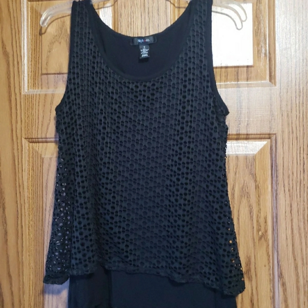 Style&co medium black sleeveless top